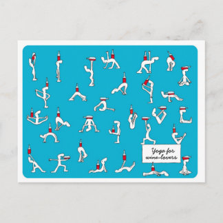 Yoga for Winelovers Postcard Postkarte