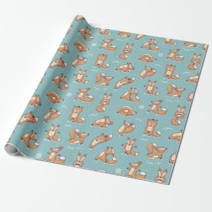 Yoga Foxes Geschenkpapier