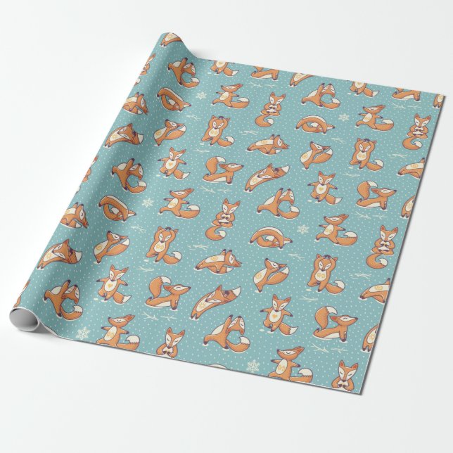 Yoga Foxes Geschenkpapier (Ungerollt)