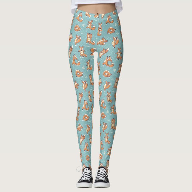 Yoga Foxes Leggings (Vorderseite)