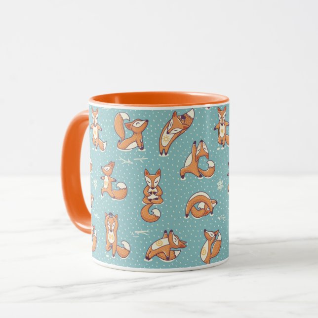 Yoga Foxes Tasse (Vorderseite Links)