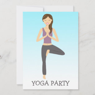 Yoga-Frau in Baum-Pose Yoga-Party Einladung