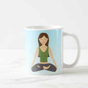 Yoga-Frau in der Pose Lotus Kaffeetasse
