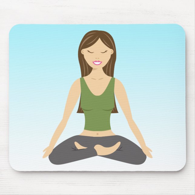 Yoga-Frau in der Pose Lotus Mousepad (Vorne)