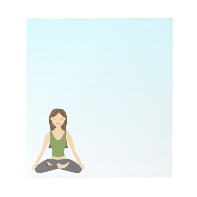 Yoga-Frau in der Pose Lotus Notizblock (Vorderseite)