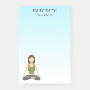 Yoga-Frau in Lotus Pose Yoga-Lehrerin Post-it Klebezettel