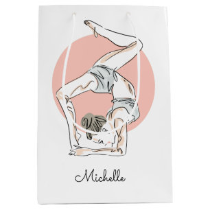 Yoga Frauengeschenk-Tasche für individuelle Name Mittlere Geschenktüte