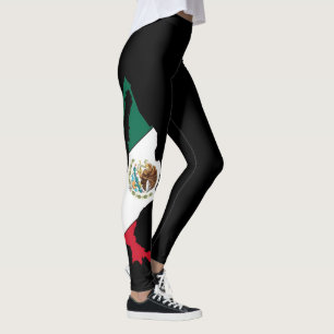 Yoga-Frauenmode unter mexikanischer Flagge Leggings