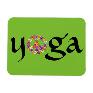 Yoga-Friedenszeichen-Blumen Magnet
