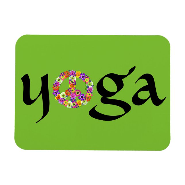 Yoga-Friedenszeichen-Blumen Magnet (Horizontal)