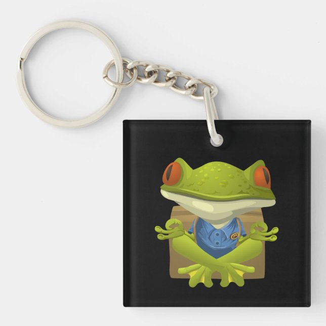 Yoga Frog Acrylic Schlüsselanhänger (Vorderseite)