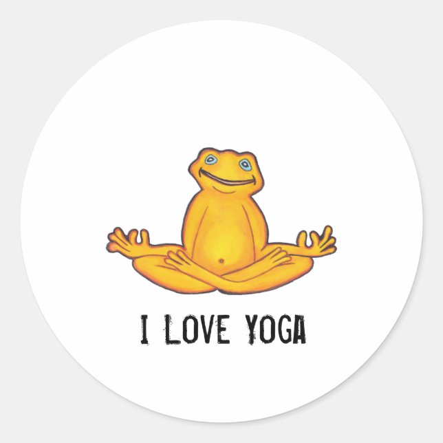 Yoga Frog - I Liebe Yoga, Aufkleber (Vorderseite)