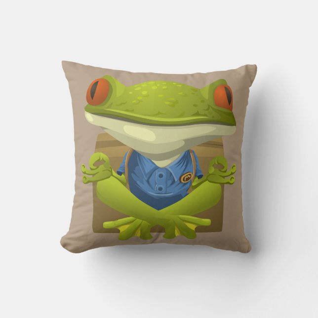 Yoga Frog Pillow Kissen (Vorderseite)