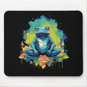 Yoga Frog Wasserfarbe Stil Mousepad