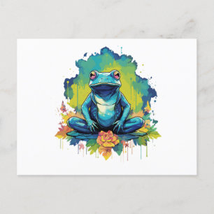Yoga Frog Wasserfarbe Stil Postkarte