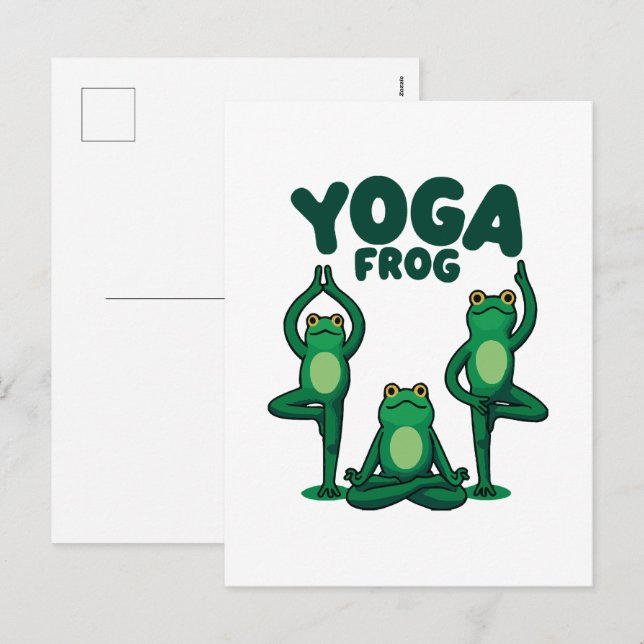 Yoga Frogs Feiertagspostkarte (Vorne/Hinten)