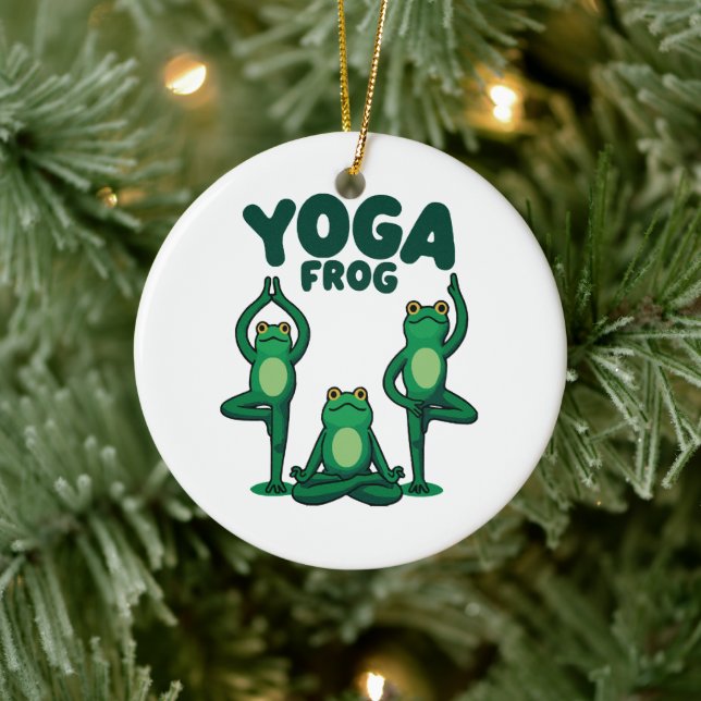 Yoga Frogs Keramik Ornament (Baum)