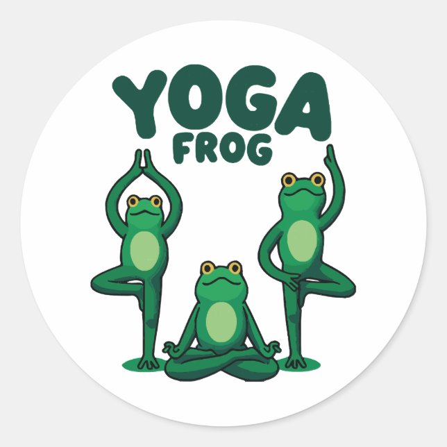 Yoga Frogs Runder Aufkleber (Vorderseite)