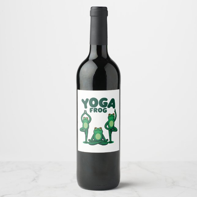 Yoga Frogs Weinetikett (Vorderseite)