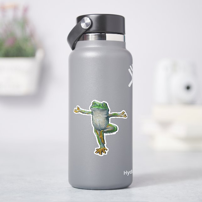 Yoga-Frosch Aufkleber (HydroFlask)