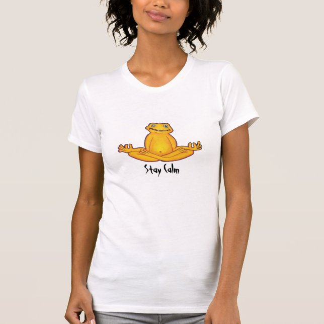 Yoga-Frosch - bleibe Sie ruhigen T - Shirt (Vorderseite)