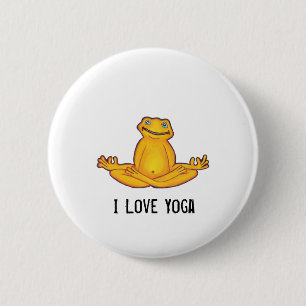 Yoga-Frosch - i-Liebe-Yoga, Momente von Zen Button