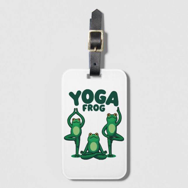 Yoga Frösche Gepäckanhänger (Vorderseite Vertikal)