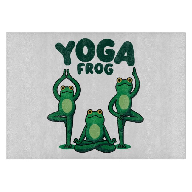 Yoga Frösche Schneidebrett (Vorderseite)