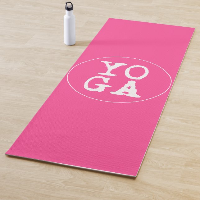 YOGA | Fun Typografie - Hot Pink Yogamatte (Beispiel)