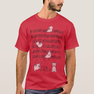 Yoga-Funny-Schweinefick Spielen mit Musiknote Clef T-Shirt