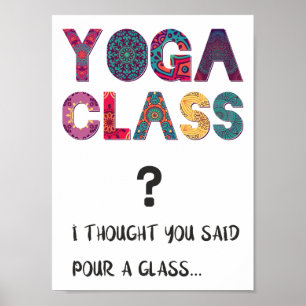 Yoga Funny Spaß Namaste Fun and Laughts Zitat Poster