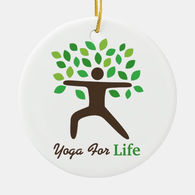 Yoga für das Leben, Krieger-Pose, Baum Keramikornament (Vorne)