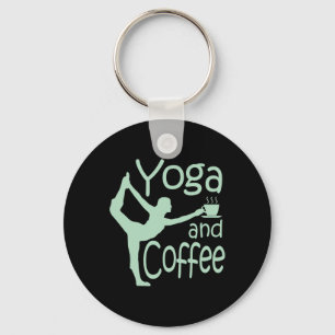 Yoga für Frauen mit Sprüchen Yoga und Kaffee Schlüsselanhänger