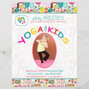 Yoga für Kinder Bunt Blume Flyer