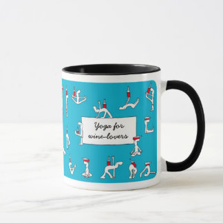 Yoga für Winelovers Blau-Tasse Tasse