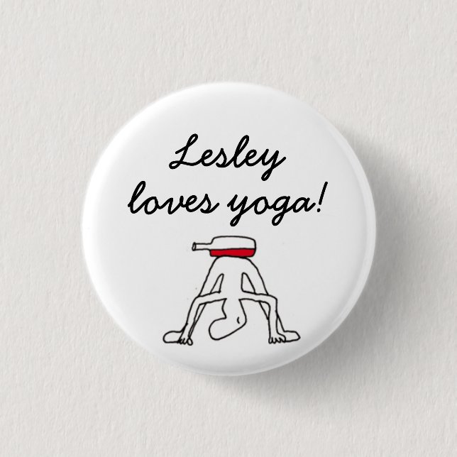 Yoga für Winelovers weißes Abzeichen - Button (Vorderseite)