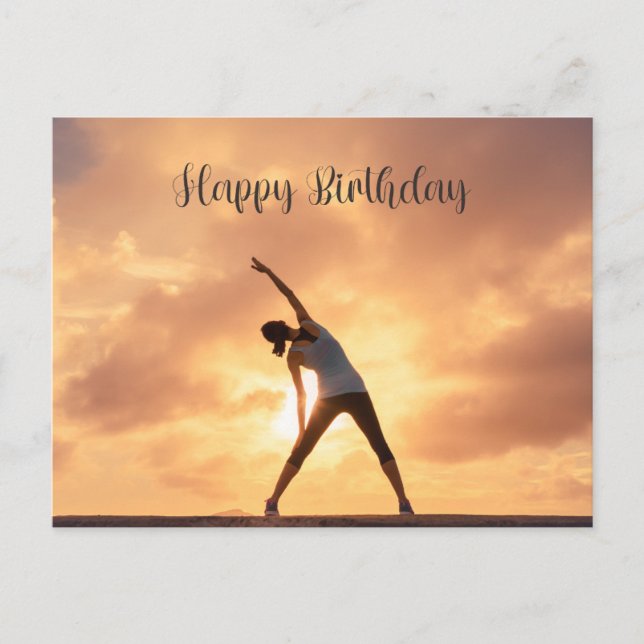Yoga Geburtstag Postkarte (Vorderseite)