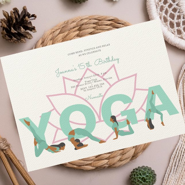 Yoga-Geburtstagsparty Einladung (Von Creator hochgeladen)
