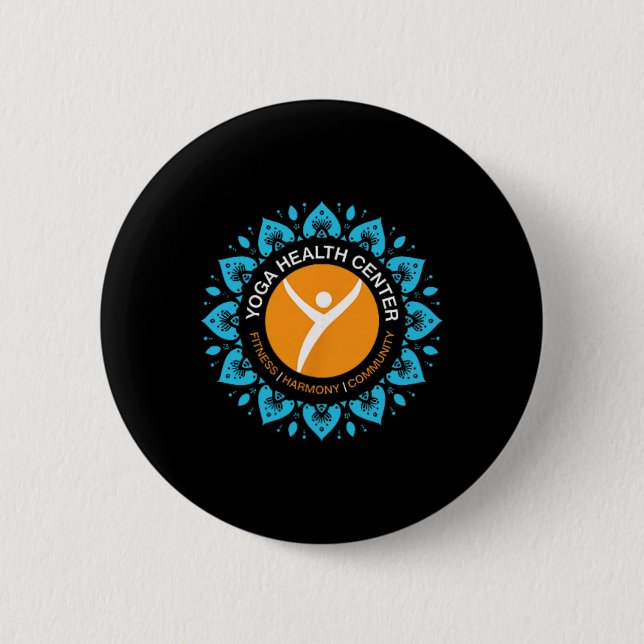 Yoga-Gesundheitszentrum Liebeswort-Cloud-Design Button (Vorderseite)