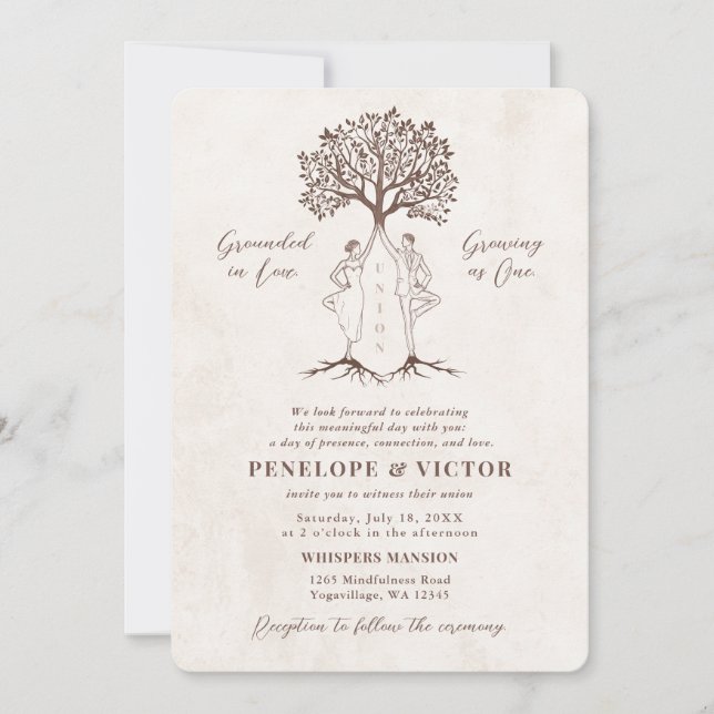 Yoga Gewerkschaft Couple - Beachtheit Trem Pose Einladung (Vorderseite)