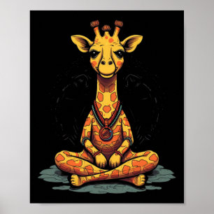 Yoga Giraffe Meditation Achtsamkeit Zen Namaste  Poster