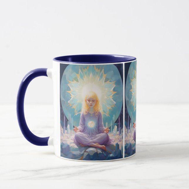 Yoga Girl Crystals Blue Lila Tasse (Links)