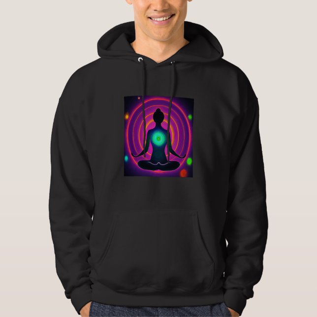 Yoga Girl Female Sun Salutation Meditation Chakra  Hoodie (Vorderseite)