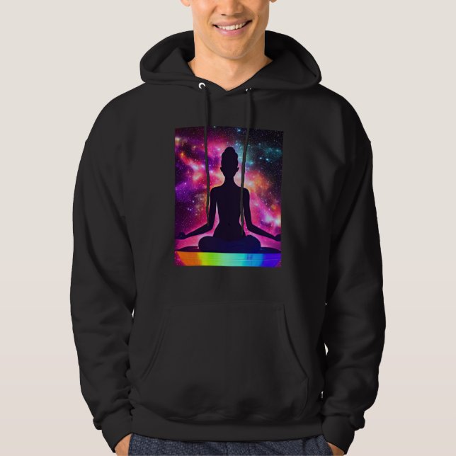 Yoga Girl Female Sun Salutation Meditation Chakra  Hoodie (Vorderseite)