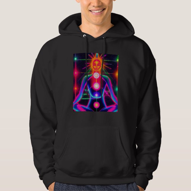 Yoga Girl Female Sun Salutation Meditation Chakra  Hoodie (Vorderseite)