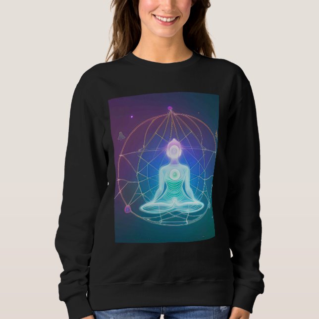 Yoga Girl Female Sun Salutation Meditation Chakra  Sweatshirt (Vorderseite)