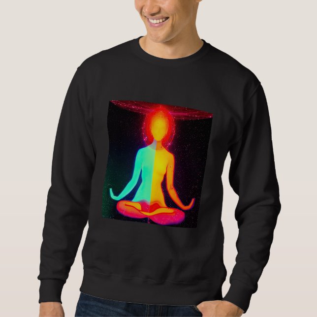 Yoga Girl Female Sun Salutation Meditation Chakra  Sweatshirt (Vorderseite)