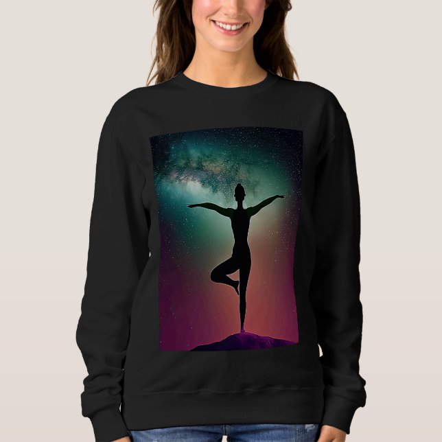 Yoga Girl Female Sun Salutation Meditation Chakra  Sweatshirt (Vorderseite)