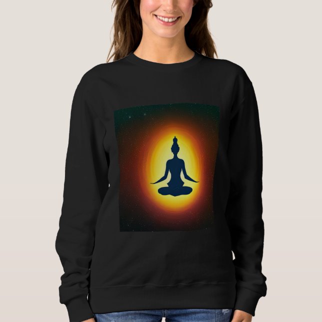 Yoga Girl Female Sun Salutation Meditation Chakra  Sweatshirt (Vorderseite)