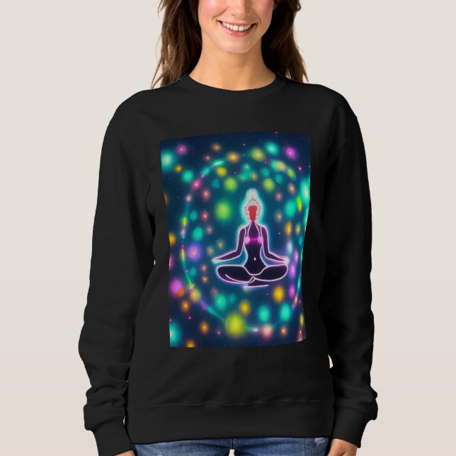 Yoga Girl Female Sun Salutation Meditation Chakra  Sweatshirt (Vorderseite)